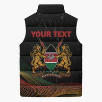 Personalized Kenya Black History Month Sleeveless Puffer Jacket Live It Learn It Make It - Wonder Print Shop