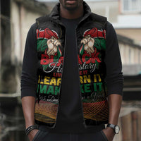 Personalized Kenya Black History Month Sleeveless Puffer Jacket Live It Learn It Make It - Wonder Print Shop