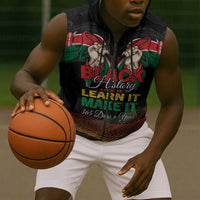 Personalized Kenya Black History Month Sleeveless Zip Hoodie Live It Learn It Make It - Wonder Print Shop