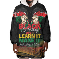 Personalized Kenya Black History Month Wearable Blanket Hoodie Live It Learn It Make It - Wonder Print Shop