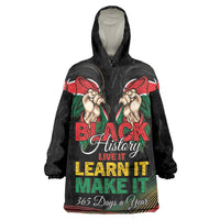 Personalized Kenya Black History Month Wearable Blanket Hoodie Live It Learn It Make It - Wonder Print Shop