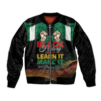 Personalized Nigeria Black History Month Bomber Jacket Live It Learn It Make It - Wonder Print Shop