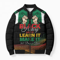 Personalized Nigeria Black History Month Bomber Puffer Jacket Live It Learn It Make It - Wonder Print Shop