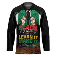 Personalized Nigeria Black History Month Hockey Jersey Live It Learn It Make It - Wonder Print Shop