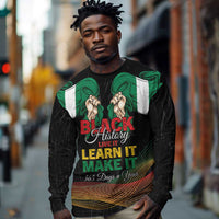 Personalized Nigeria Black History Month Long Sleeve Shirt Live It Learn It Make It - Wonder Print Shop