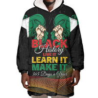 Personalized Nigeria Black History Month Wearable Blanket Hoodie Live It Learn It Make It - Wonder Print Shop