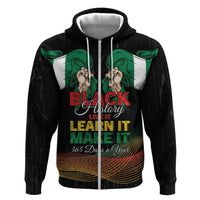 Personalized Nigeria Black History Month Zip Hoodie Live It Learn It Make It - Wonder Print Shop