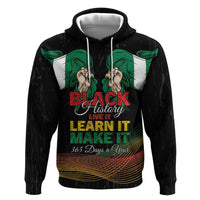 Personalized Nigeria Black History Month Zip Hoodie Live It Learn It Make It - Wonder Print Shop