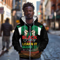Personalized Nigeria Black History Month Zip Hoodie Live It Learn It Make It - Wonder Print Shop