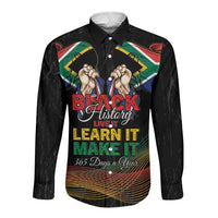 Personalized South Africa Black History Month Long Sleeve Button Shirt Live It Learn It Make It - Wonder Print Shop