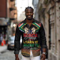 Personalized South Africa Black History Month Long Sleeve Button Shirt Live It Learn It Make It - Wonder Print Shop