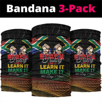 South Africa Black History Month Neck Gaiter Live It Learn It Make It - Wonder Print Shop