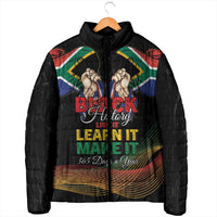 Personalized South Africa Black History Month Padded Jacket Live It Learn It Make It - Wonder Print Shop