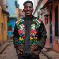 Personalized South Africa Black History Month Sleeve Zip Bomber Jacket Live It Learn It Make It - Wonder Print Shop