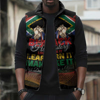 Personalized South Africa Black History Month Sleeveless Puffer Jacket Live It Learn It Make It - Wonder Print Shop