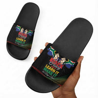 South Africa Black History Month Slide Sandals Live It Learn It Make It - Wonder Print Shop