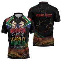 Personalized South Africa Black History Month Zipper Polo Shirt Live It Learn It Make It - Wonder Print Shop