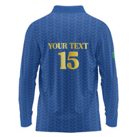 Custom Italy Football 2026 Long Sleeve Polo Shirt Road To Champions - Wonder Print Shop
