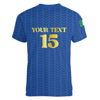 Custom Italy Football 2026 Women V-Neck T-Shirt Road To Champions - Wonder Print Shop