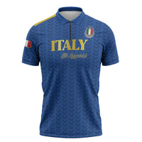 Custom Italy Football 2026 Zipper Polo Shirt Road To Champions - Wonder Print Shop