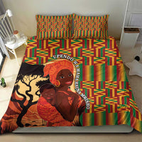 African-American Mother's Day Bedding Set Black Mom And Son Kente Pattern
