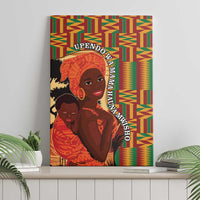 African-American Mother's Day Canvas Wall Art Black Mom And Son Kente Pattern