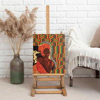 African-American Mother's Day Canvas Wall Art Black Mom And Son Kente Pattern