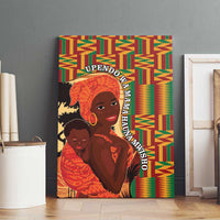 African-American Mother's Day Canvas Wall Art Black Mom And Son Kente Pattern