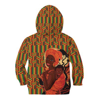 African-American Mother's Day Kid Hoodie Black Mom And Son Kente Pattern