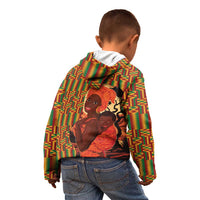 African-American Mother's Day Kid Hoodie Black Mom And Son Kente Pattern