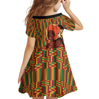 African-American Mother's Day Kid Short Sleeve Dress Black Mom And Son Kente Pattern