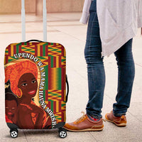 African-American Mother's Day Luggage Cover Black Mom And Son Kente Pattern