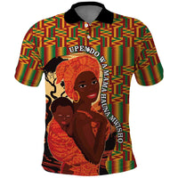 African-American Mother's Day Polo Shirt Black Mom And Son Kente Pattern