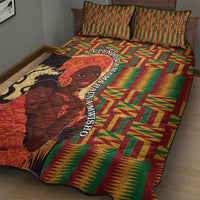 African-American Mother's Day Quilt Bed Set Black Mom And Son Kente Pattern