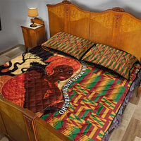 African-American Mother's Day Quilt Bed Set Black Mom And Son Kente Pattern