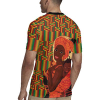 African-American Mother's Day Rugby Jersey Black Mom And Son Kente Pattern