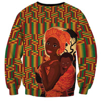African-American Mother's Day Sweatshirt Black Mom And Son Kente Pattern