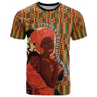 African-American Mother's Day T Shirt Black Mom And Son Kente Pattern