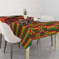 African-American Mother's Day Tablecloth Black Mom And Son Kente Pattern