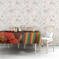 African-American Mother's Day Tablecloth Black Mom And Son Kente Pattern