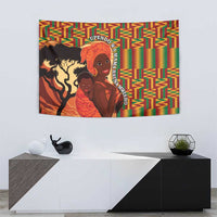 African-American Mother's Day Tapestry Black Mom And Son Kente Pattern