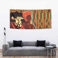 African-American Mother's Day Tapestry Black Mom And Son Kente Pattern