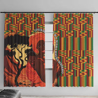 African-American Mother's Day Window Curtain Black Mom And Son Kente Pattern