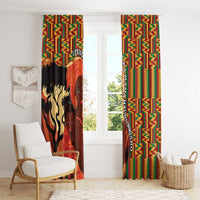 African-American Mother's Day Window Curtain Black Mom And Son Kente Pattern
