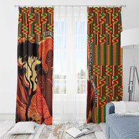 African-American Mother's Day Window Curtain Black Mom And Son Kente Pattern