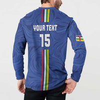 Custom Central African Republic Football Button Sweatshirt Go Les Fauves Go