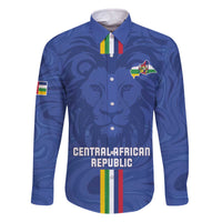 Custom Central African Republic Football Family Matching Off The Shoulder Long Sleeve Dress and Hawaiian Shirt Go Les Fauves Go