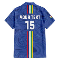 Custom Central African Republic Football Family Matching Short Sleeve Bodycon Dress and Hawaiian Shirt Go Les Fauves Go