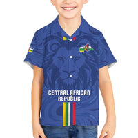 Custom Central African Republic Football Family Matching Short Sleeve Bodycon Dress and Hawaiian Shirt Go Les Fauves Go