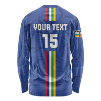 Custom Central African Republic Football Long Sleeve Shirt Go Les Fauves Go